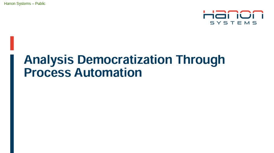 Hanon Systems' Analysis of Democratization Through Process Automation