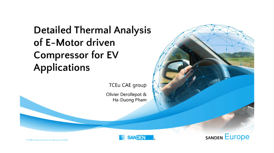 Sanden's Detailed Thermal Analysis of E-Motor driven Compressor for EV Applications
