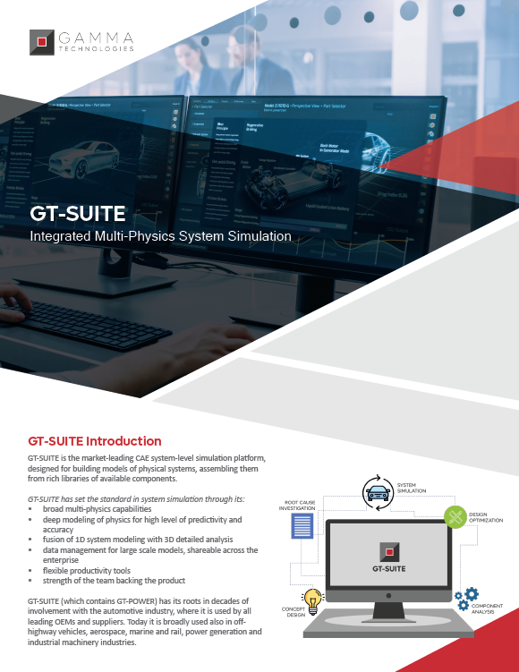 GT-SUITE Overview Brochure Page