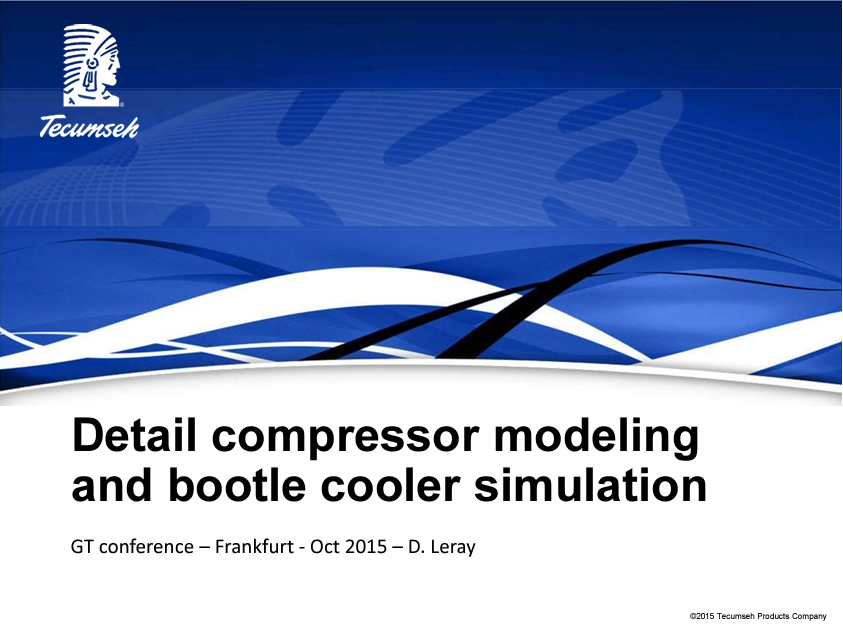 Tecumseh 2015 compressor modeling and bootle cooler simulation