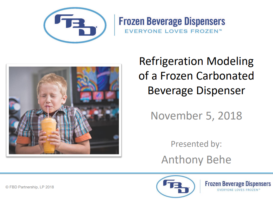Frozen Beverage Dispensers - Refrigeration Modeling of a Frozen Carbonated Beverage Dispenser
